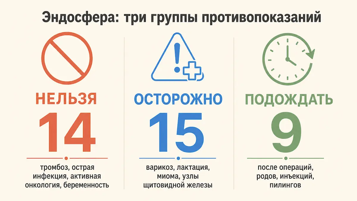 Светофор противопоказаний к Эндосфере: можно, осторожно, нельзя