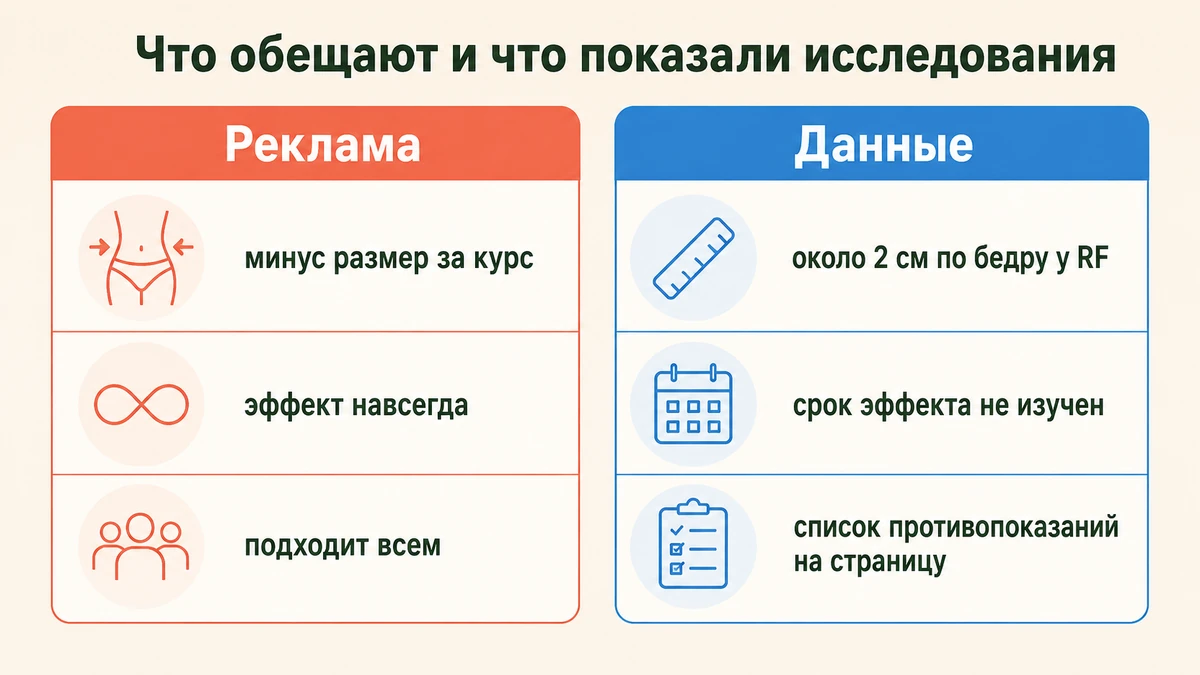 Что обещает реклама аппаратов от целлюлита и что показывают исследования