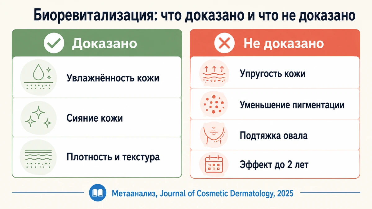 Биоревитализация: что доказано и что не доказано по данным метаанализа