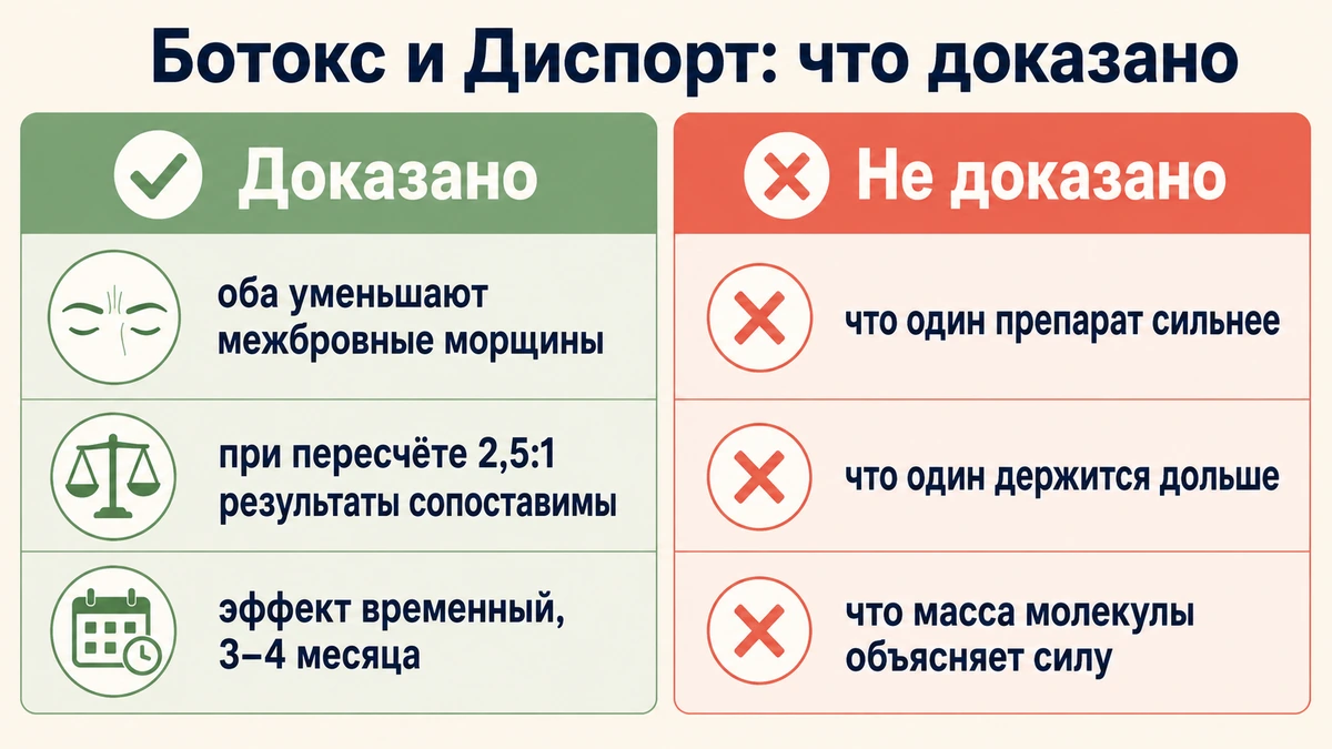 Ботокс и Диспорт: что доказано и что не доказано о разнице между препаратами
