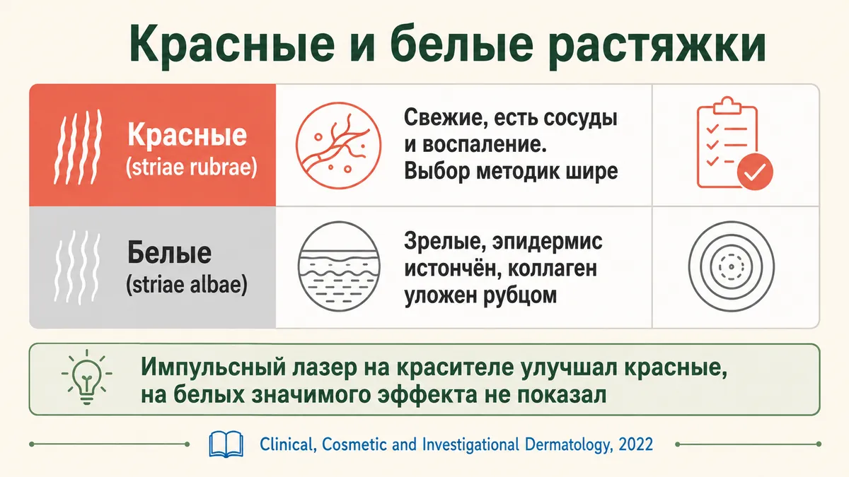 Красные и белые растяжки: признаки, что происходит в коже и чего ждать от лечения