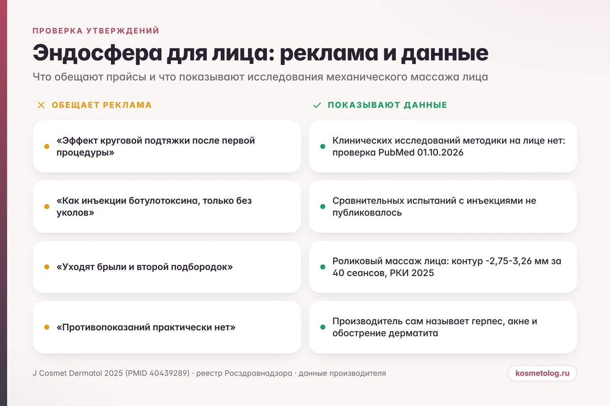 Что обещает реклама эндосферы для лица и что показывают данные