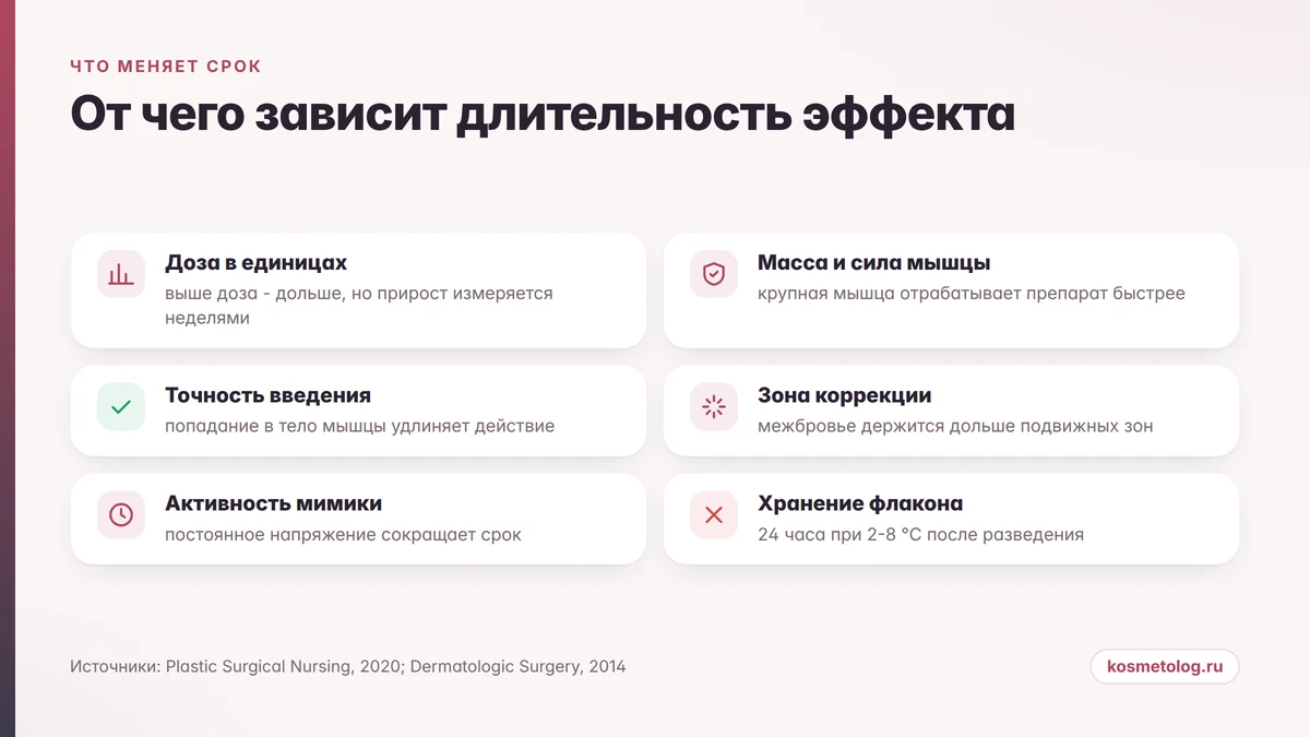 Шесть факторов, от которых зависит длительность эффекта Диспорта